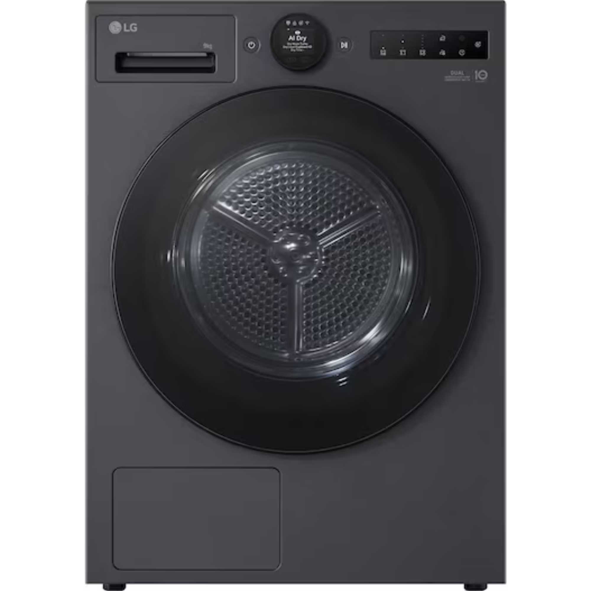 RHX7009TBB 9kg Dual Inverter Heat Pump Tumble Dryer - Black