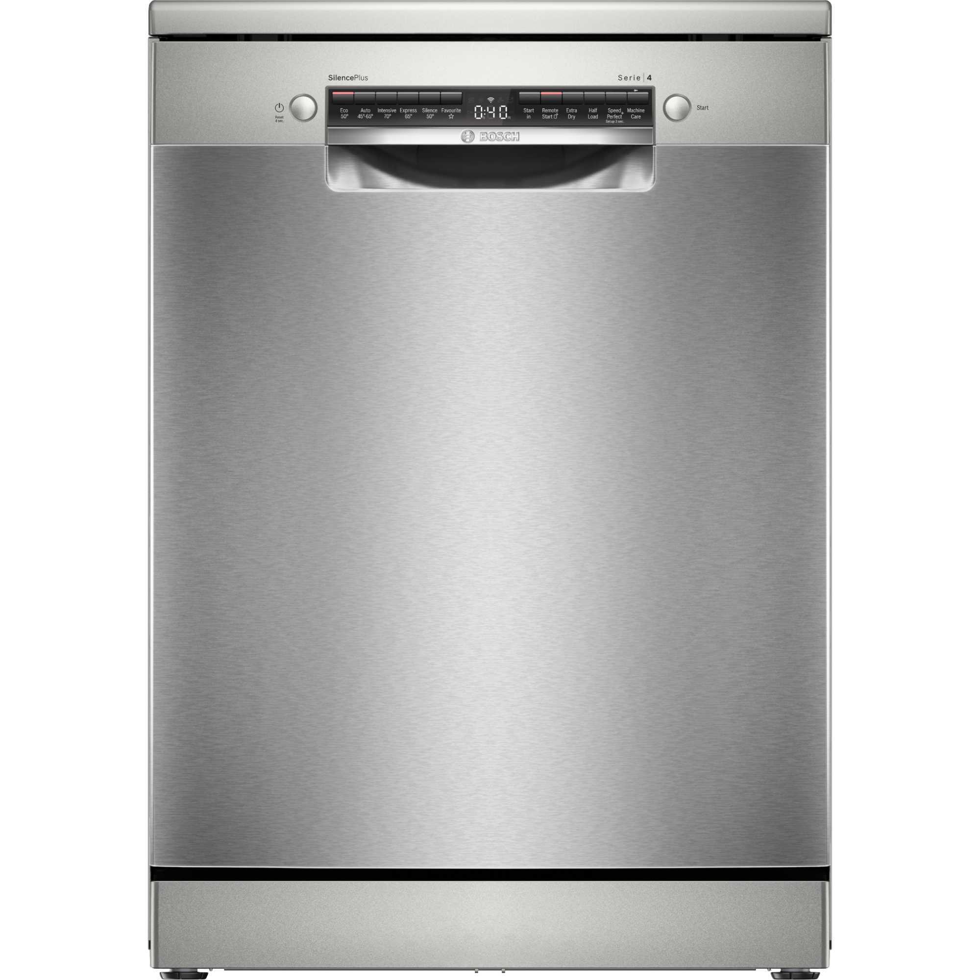 SMS4EMI06G Series 4 60cm 14 Place Setting Dishwasher - Silver Inox
